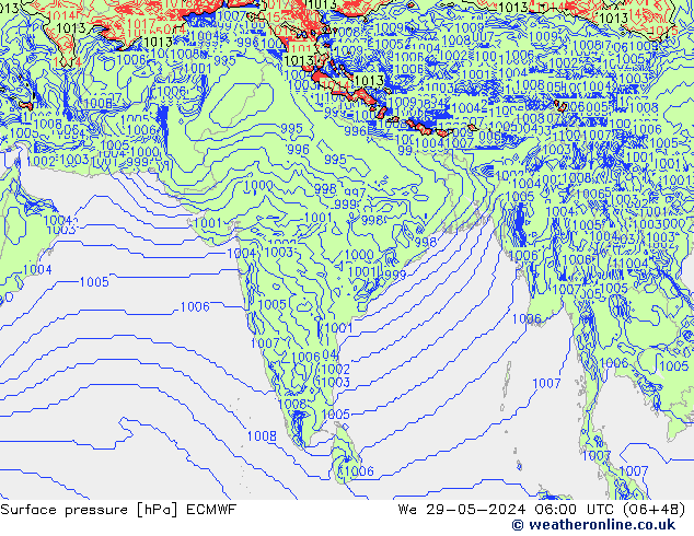 приземное давление ECMWF ср 29.05.2024 06 UTC