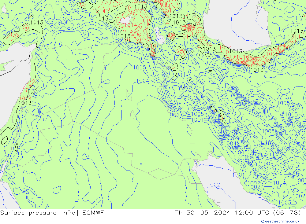 Luchtdruk (Grond) ECMWF do 30.05.2024 12 UTC