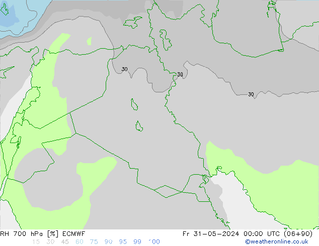 700 hPa Nispi Nem ECMWF Cu 31.05.2024 00 UTC