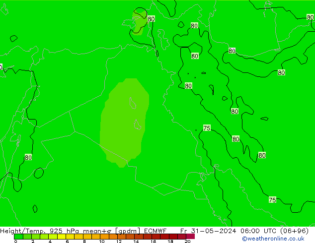 Height/Temp. 925 hPa ECMWF Fr 31.05.2024 06 UTC