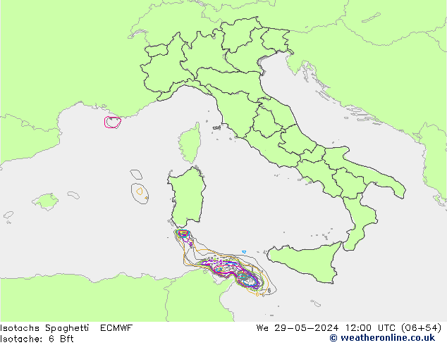 Isotachs Spaghetti ECMWF St 29.05.2024 12 UTC