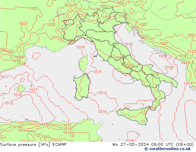 Surface pressure ECMWF Mo 27.05.2024 06 UTC