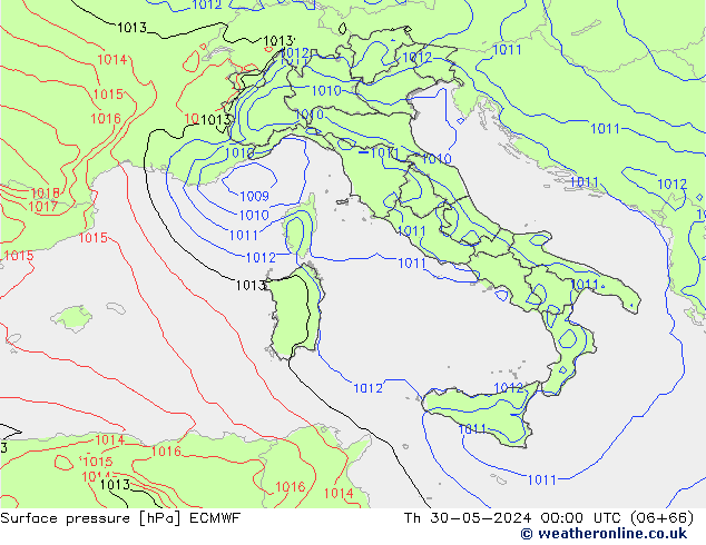 Surface pressure ECMWF Th 30.05.2024 00 UTC