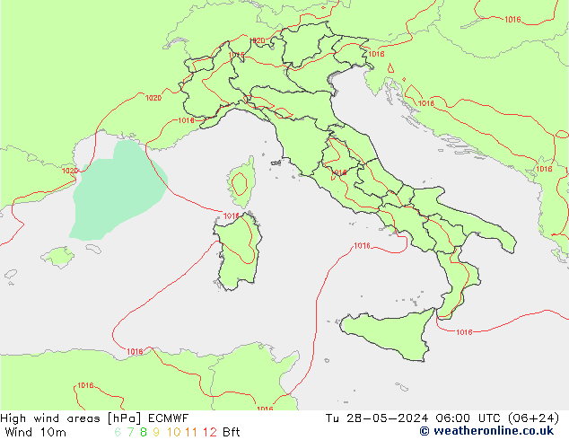 High wind areas ECMWF mar 28.05.2024 06 UTC