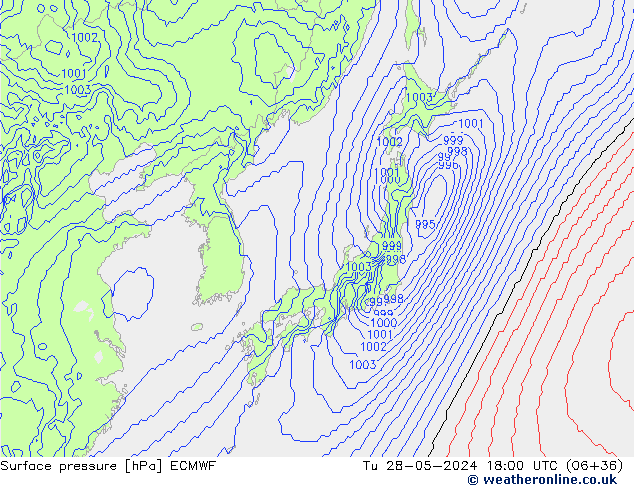 Yer basıncı ECMWF Sa 28.05.2024 18 UTC