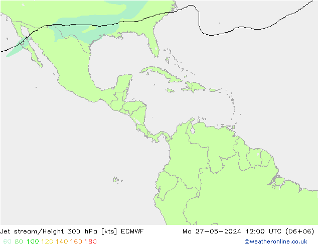 Jet stream/Height 300 hPa ECMWF Po 27.05.2024 12 UTC