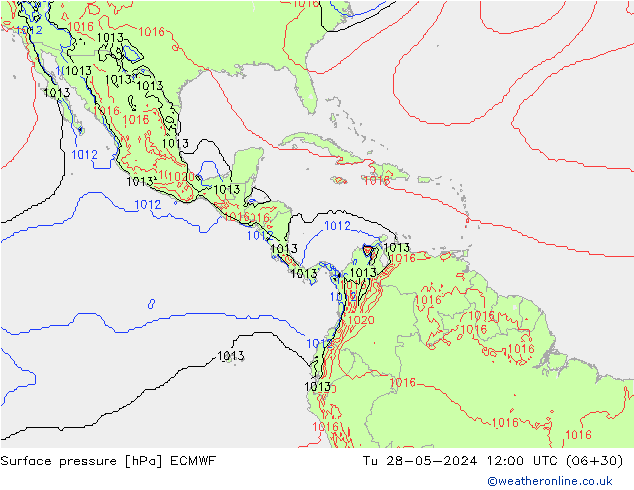 pression de l'air ECMWF mar 28.05.2024 12 UTC