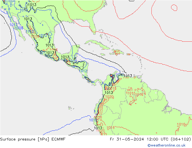 Atmosférický tlak ECMWF Pá 31.05.2024 12 UTC