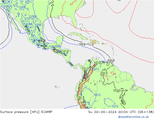 приземное давление ECMWF Вс 02.06.2024 00 UTC