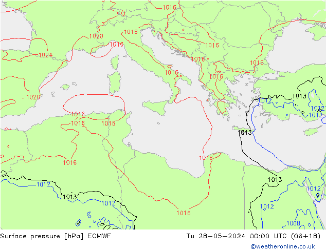 приземное давление ECMWF вт 28.05.2024 00 UTC