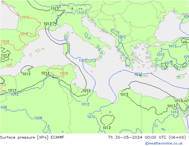 Surface pressure ECMWF Th 30.05.2024 00 UTC