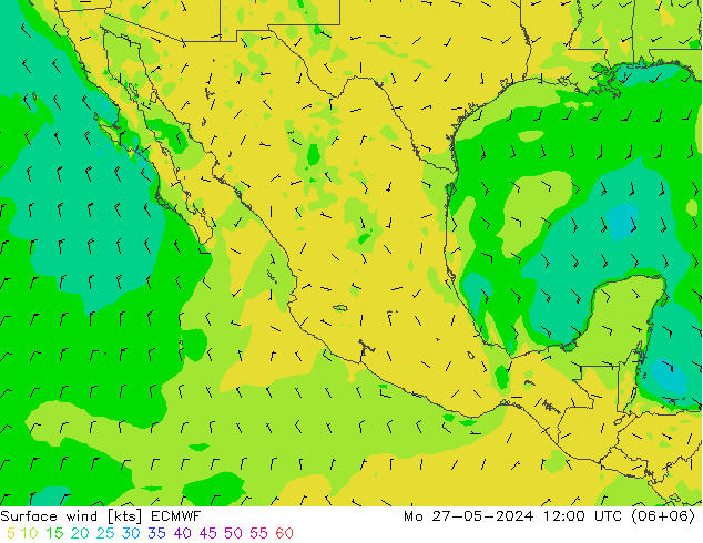 Surface wind ECMWF Mo 27.05.2024 12 UTC