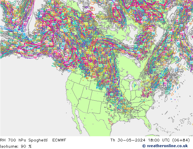 700 hPa Nispi Nem Spaghetti ECMWF Per 30.05.2024 18 UTC