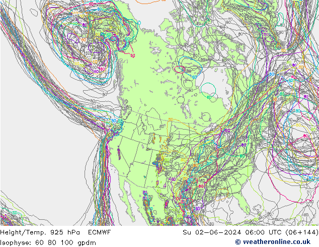 Yükseklik/Sıc. 925 hPa ECMWF Paz 02.06.2024 06 UTC