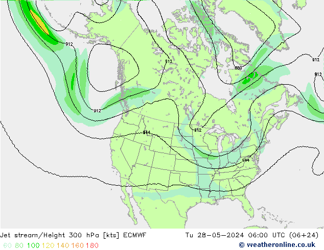 Corrente a getto ECMWF mar 28.05.2024 06 UTC