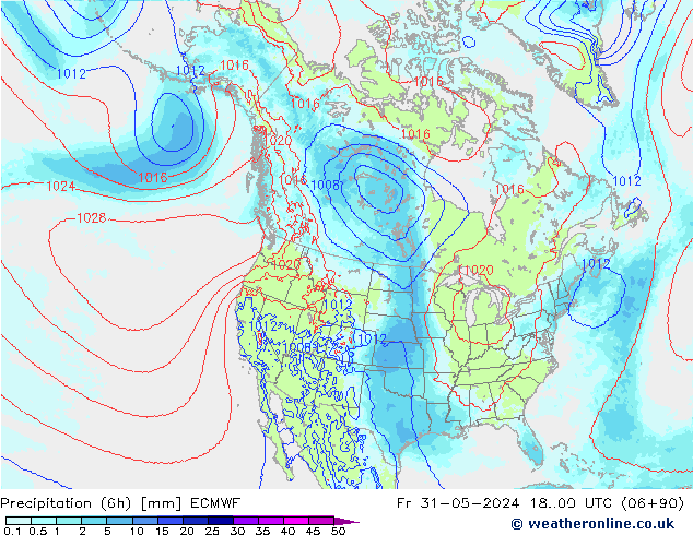 Precipitação (6h) ECMWF Sex 31.05.2024 00 UTC