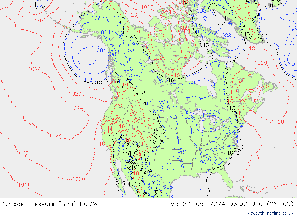 Surface pressure ECMWF Mo 27.05.2024 06 UTC