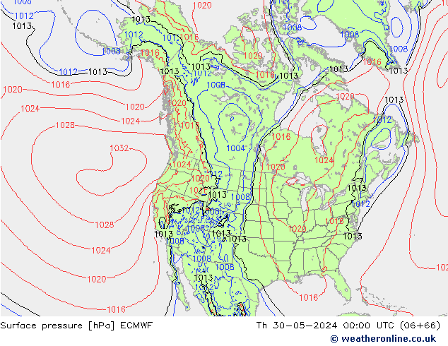 Yer basıncı ECMWF Per 30.05.2024 00 UTC