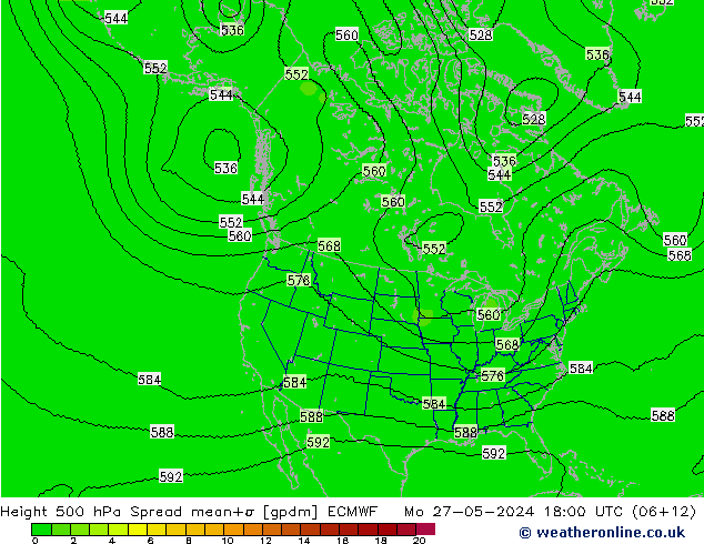 Hoogte 500 hPa Spread ECMWF ma 27.05.2024 18 UTC