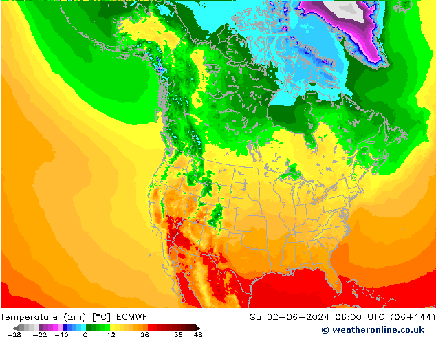 Temperature (2m) ECMWF Ne 02.06.2024 06 UTC