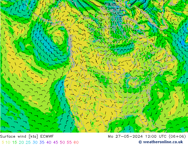 Wind 10 m ECMWF ma 27.05.2024 12 UTC