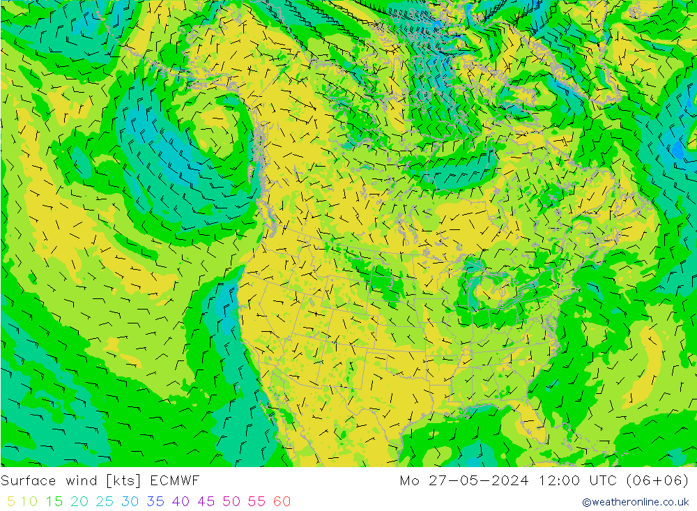 Vento 10 m ECMWF Seg 27.05.2024 12 UTC