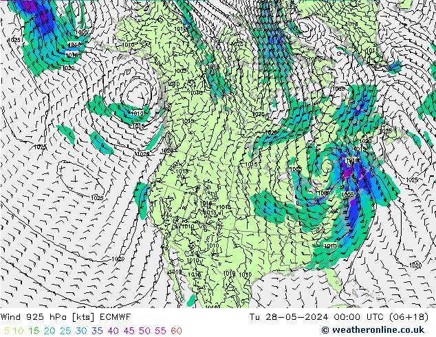 Wind 925 hPa ECMWF Tu 28.05.2024 00 UTC