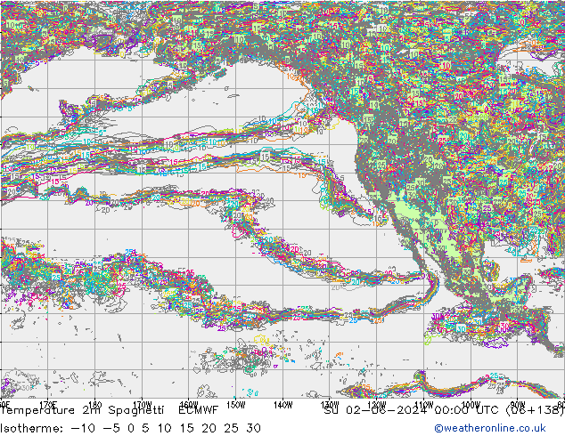 mapa temperatury 2m Spaghetti ECMWF nie. 02.06.2024 00 UTC