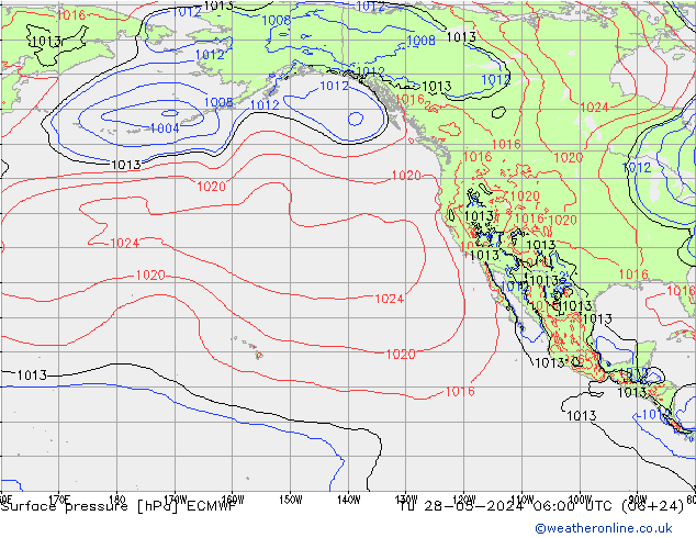 pressão do solo ECMWF Ter 28.05.2024 06 UTC