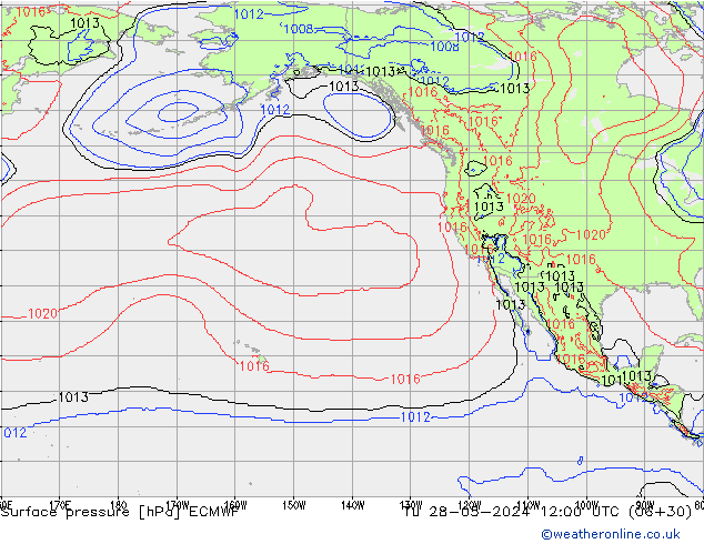 Luchtdruk (Grond) ECMWF di 28.05.2024 12 UTC