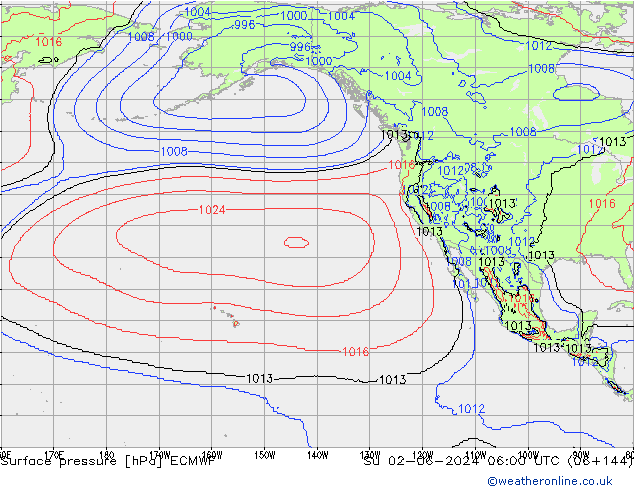 pressão do solo ECMWF Dom 02.06.2024 06 UTC