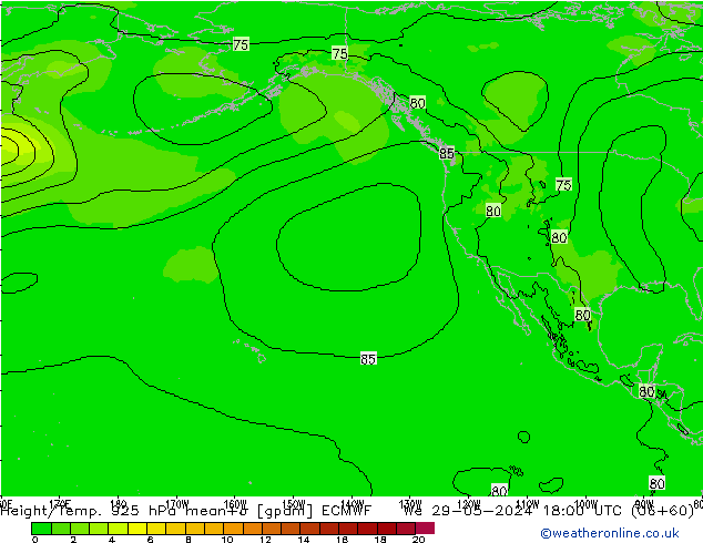 Height/Temp. 925 гПа ECMWF ср 29.05.2024 18 UTC