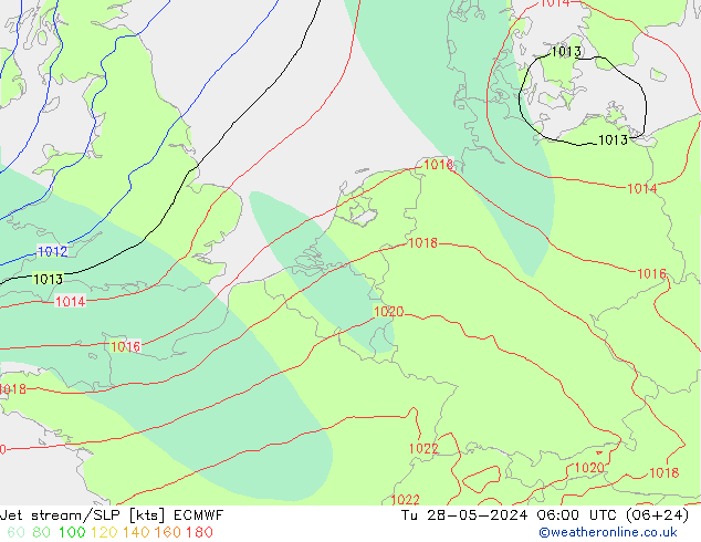 Corriente en chorro ECMWF mar 28.05.2024 06 UTC