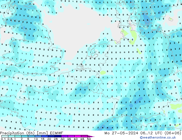 Yağış (6h) ECMWF Pzt 27.05.2024 12 UTC