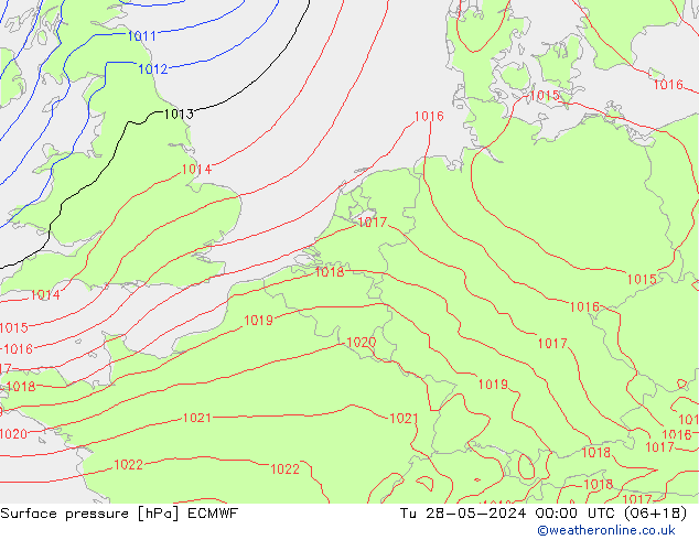 Luchtdruk (Grond) ECMWF di 28.05.2024 00 UTC