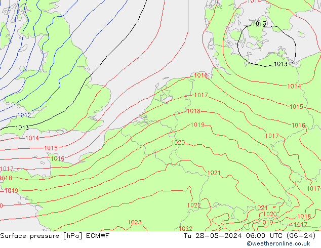 Yer basıncı ECMWF Sa 28.05.2024 06 UTC