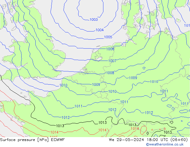 Yer basıncı ECMWF Çar 29.05.2024 18 UTC