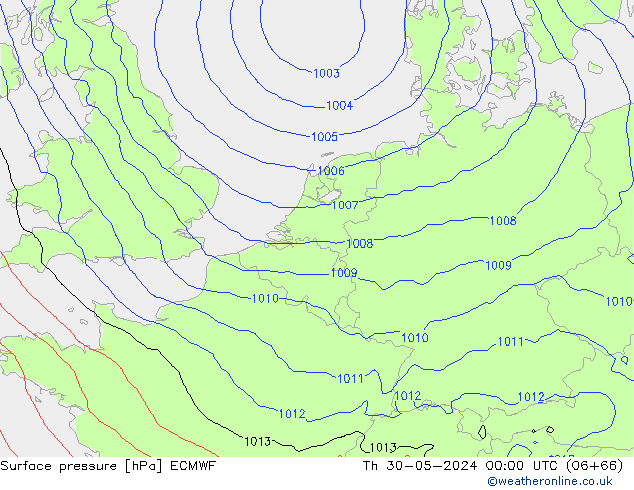 Surface pressure ECMWF Th 30.05.2024 00 UTC