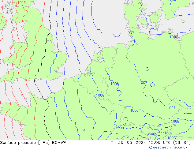 pression de l'air ECMWF jeu 30.05.2024 18 UTC