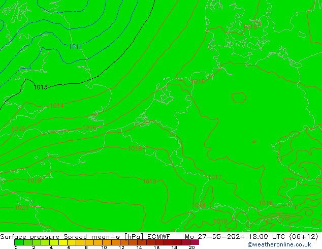 pression de l'air Spread ECMWF lun 27.05.2024 18 UTC