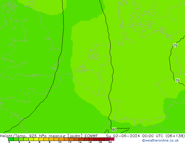 Height/Temp. 925 hPa ECMWF  02.06.2024 00 UTC