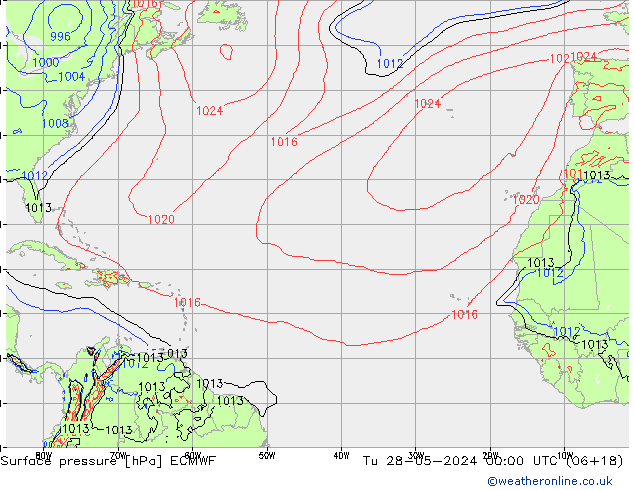 Surface pressure ECMWF Tu 28.05.2024 00 UTC