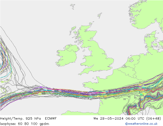 Height/Temp. 925 hPa ECMWF  29.05.2024 06 UTC