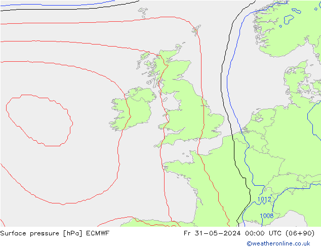 приземное давление ECMWF пт 31.05.2024 00 UTC