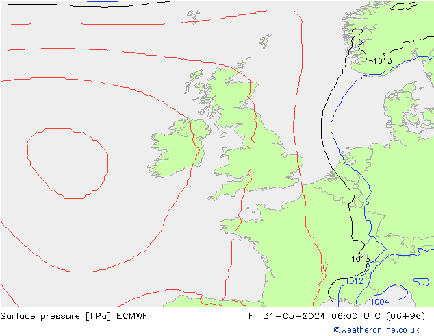 pression de l'air ECMWF ven 31.05.2024 06 UTC