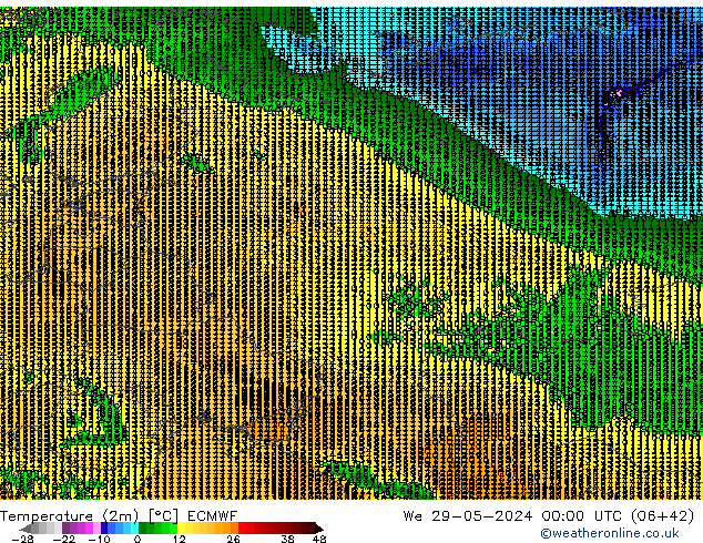 Temperature (2m) ECMWF We 29.05.2024 00 UTC