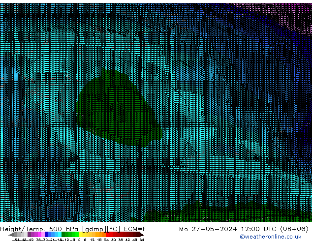 Height/Temp. 500 hPa ECMWF Seg 27.05.2024 12 UTC