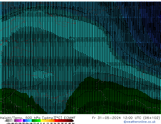 Height/Temp. 500 hPa ECMWF Fr 31.05.2024 12 UTC