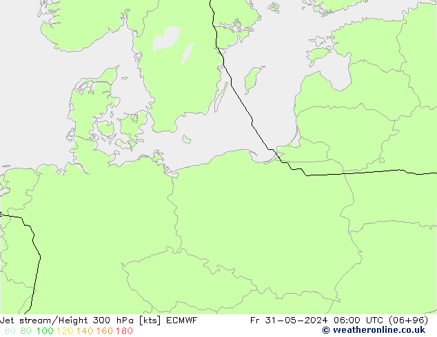 Jet stream/Height 300 hPa ECMWF Fr 31.05.2024 06 UTC