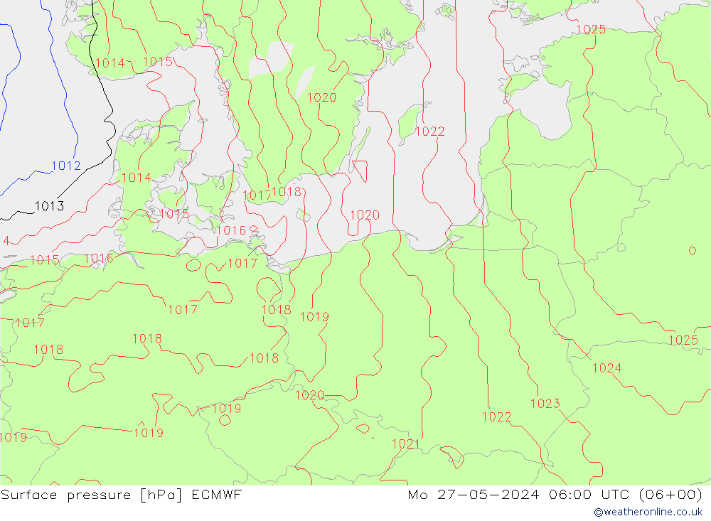 приземное давление ECMWF пн 27.05.2024 06 UTC